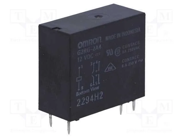 Rel&eacute;: Eletromagn&eacute;tico, Dpst-No, Ubobina : 12vdc, 8a/250vac, Pcb