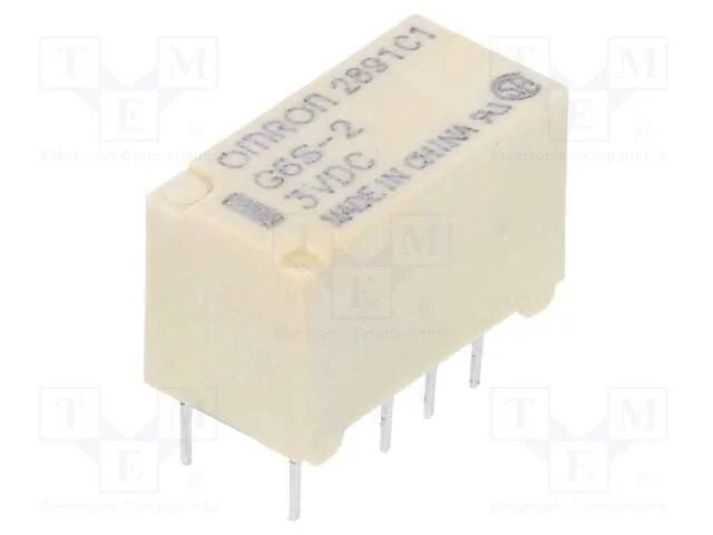 Rel&eacute;: Eletromagn&eacute;tico, Dpdt, Ubobina : 3vdc, Icontactos Max: 2a