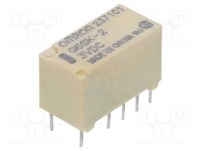 Rel&eacute;: Eletromagn&eacute;tico, Dpdt, Ubobina : 3vdc, Icontactos Max: 2a