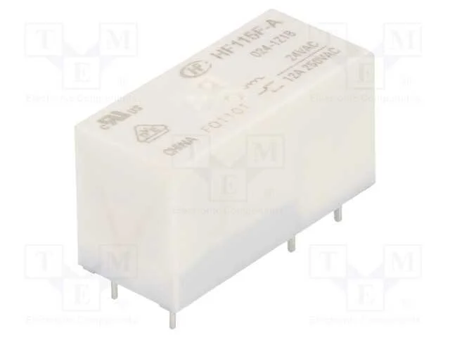 Rel&eacute;: Eletromagn&eacute;tico, Spdt, Ubobina: 24vac, 12a, 12a/250vac, Pcb
