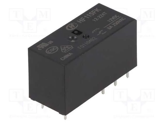 Rel&eacute;: eletromagn&eacute;tico, DPDT, Ubobina : 12VDC, 8A,.