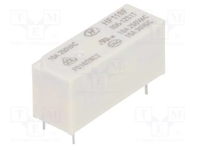 Rel&eacute;: eletromagn&eacute;tico, SPDT, Ubobina : 5VDC, 10A,.