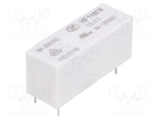 Rel&eacute;: Eletromagn&eacute;tico, Spdt, Ubobina : 12vdc, 8a, 8a/250vac, Pcb