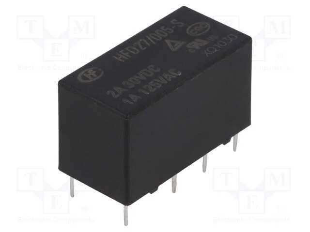 Rel&eacute;: eletromagn&eacute;tico, DPDT, Ubobina : 5VDC, 2A, .