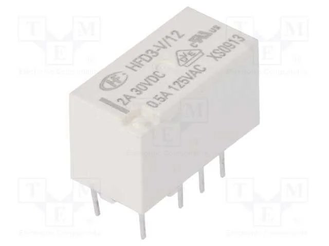 Rel&eacute;: Eletromagn&eacute;tico, Dpdt, Ubobina : 12vdc, 2a, 0,5a/125vac, Pcb