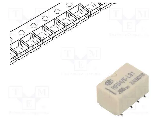 Rel&eacute;: Eletromagn&eacute;tico, Dpdt, Ubobina : 5vdc, 2a, 0,5a/125vac, Smt
