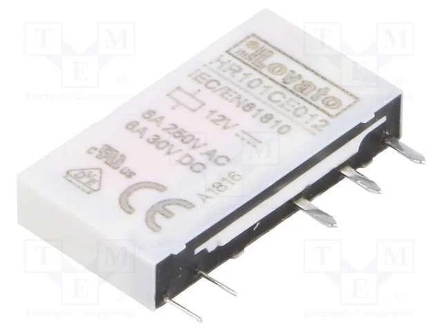 Rel&eacute;: Eletromagn&eacute;tico, Spdt, Ubobina : 12vdc, 6a, 6a/250vac, Base