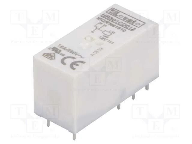 Rel&eacute;: Eletromagn&eacute;tico, Spdt, Ubobina : 12vdc, 16a, 16a/250vac, Base