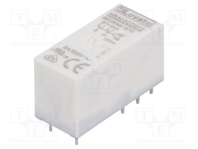 Rel&eacute;: Eletromagn&eacute;tico, Dpdt, Ubobina : 12vdc, 8a, 8a/250vac, Base