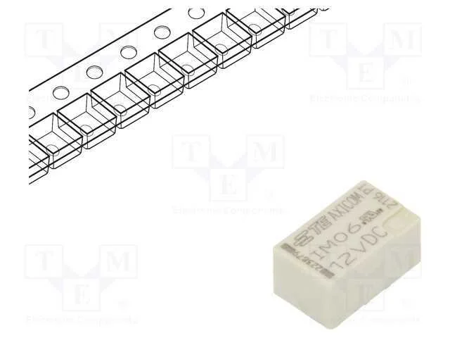 Rel&eacute;: Eletromagn&eacute;tico, Dpdt, Ubobina : 12vdc, 2a, 0,5a/125vac, Smt