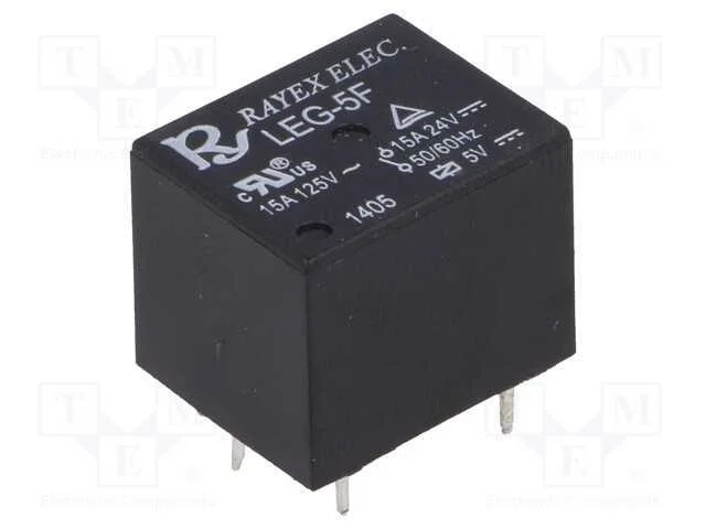 Rel&eacute;: Eletromagn&eacute;tico, Spdt, Ubobina : 5vdc, Icontactos Max: 15a