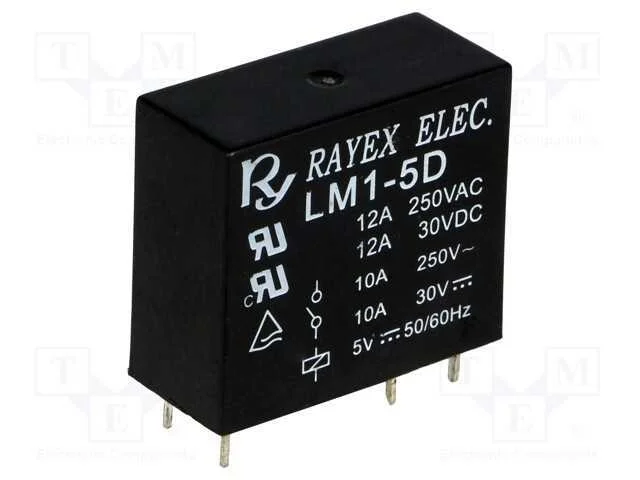 Rel&eacute;: eletromagn&eacute;tico, SPDT, Ubobina : 5VDC, Icon.
