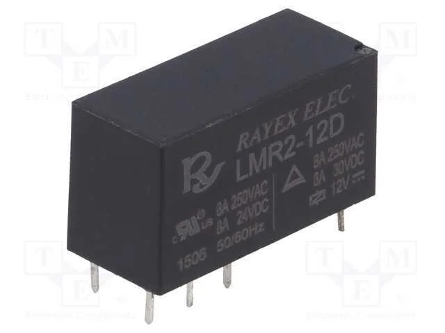 Rel&eacute;: Eletromagn&eacute;tico, Dpdt, Ubobina : 12vdc, Icontactos Max: 5a