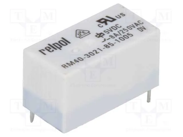 Rel&eacute;: Eletromagn&eacute;tico, Spst-No, Ubobina : 5vdc, 8a, 8a/250vac, Pcb