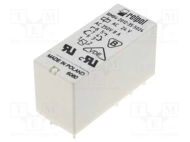 Rel&eacute;: Eletromagn&eacute;tico, Dpdt, Ubobina: 24vac, 8a, 8a/250vac, Pcb