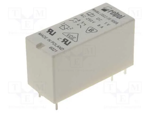 Rel&eacute;: Eletromagn&eacute;tico, Dpst-No, Ubobina : 5vdc, 8a, 8a/250vac, Pcb