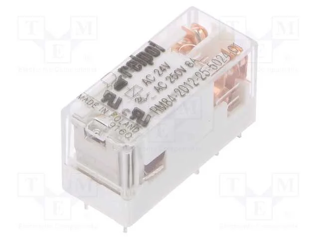 Rel&eacute;: Eletromagn&eacute;tico, Dpdt, Ubobina: 24vac, 8a, 8a/250vac, Pcb
