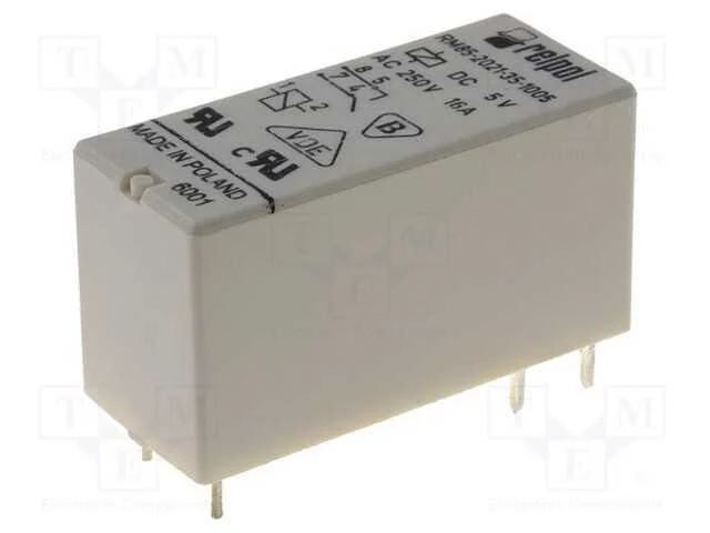 Rel&eacute;: Eletromagn&eacute;tico, Spst-No, Ubobina : 5vdc, 16a/250vac, Pcb