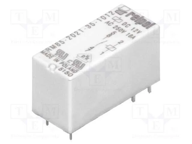Rel&eacute;: Eletromagn&eacute;tico, Spst-No, Ubobina : 12vdc, 16a/250vac, Pcb