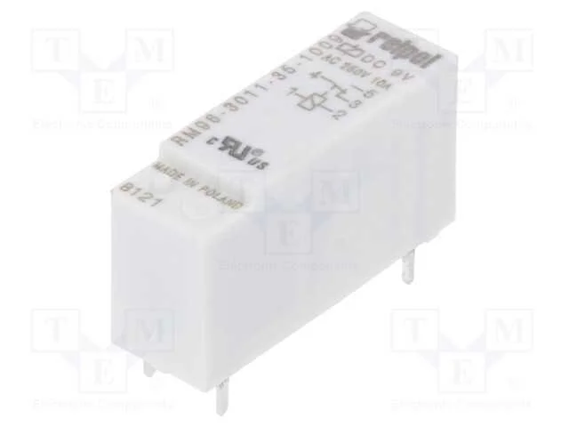 Rel&eacute;: Eletromagn&eacute;tico, Spdt, Ubobina : 9vdc, 8a, 8a/250vac, Pcb