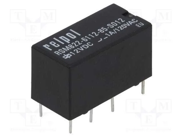 Rel&eacute;: eletromagn&eacute;tico, DPDT, Ubobina : 12VDC, 2A,.