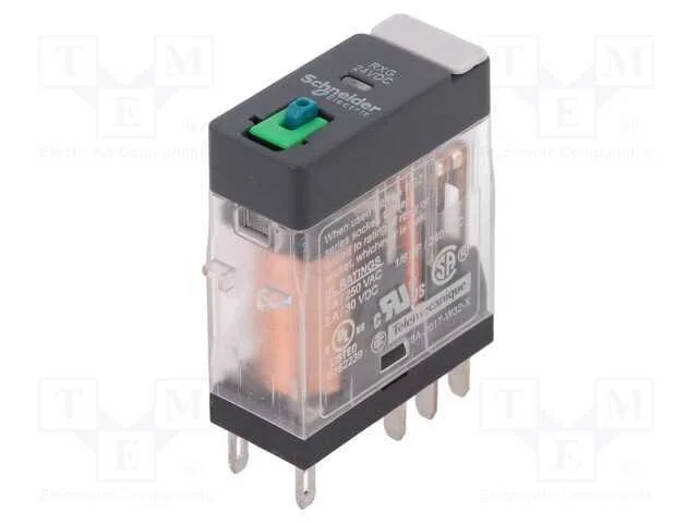 Rel&eacute;: Eletromagn&eacute;tico, Dpdt, Ubobina : 24vdc, 5a, 5a/250vac, Base