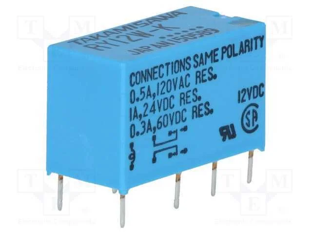 Rel&eacute;: Eletromagn&eacute;tico, Dpdt, Ubobina : 12vdc, 1a, 0,5a/120vac, Pcb