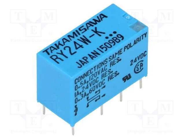 Rel&eacute;: Eletromagn&eacute;tico, Dpdt, Ubobina : 24vdc, 1a, 0,5a/120vac, Pcb