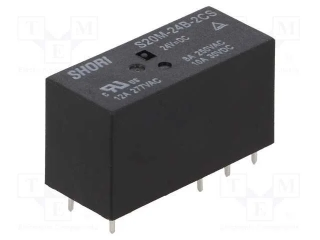 Rel&eacute;: Eletromagn&eacute;tico, Dpdt, Ubobina : 24vdc, Icontactos Max: 10a