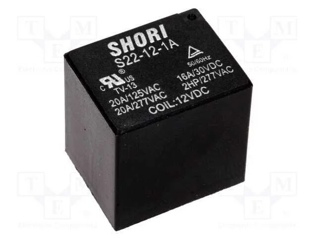 Rel&eacute;: Eletromagn&eacute;tico, Spst-No, Ubobina : 12vdc, 17a/277vac, Pcb