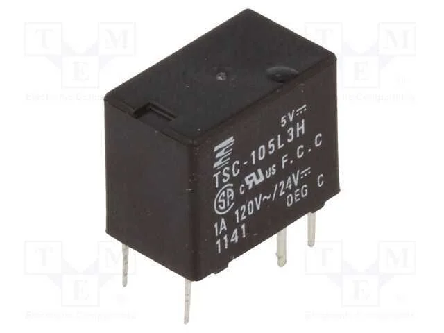 Rel&eacute;: Eletromagn&eacute;tico, Spdt, Ubobina : 5vdc, Icontactos Max: 1a