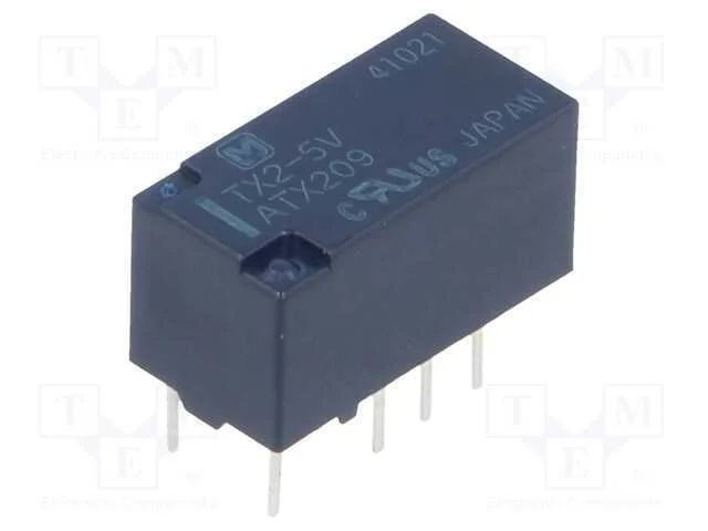 Rel&eacute;: Eletromagn&eacute;tico, Dpdt, Ubobina : 5vdc, Icontactos Max: 2a