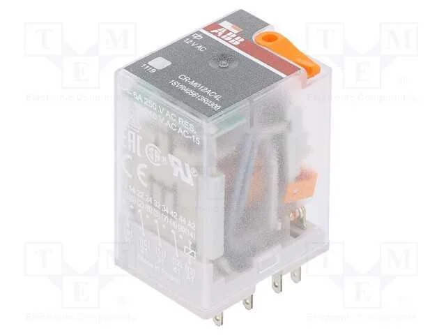 Rel&eacute;: Eletromagn&eacute;tico, 4pdt, Ubobina: 12vac, Icontactos Max: 6a