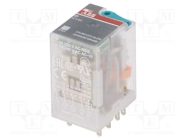 Rel&eacute;: Eletromagn&eacute;tico, 4pdt, Ubobina : 12vdc, Icontactos Max: 6a