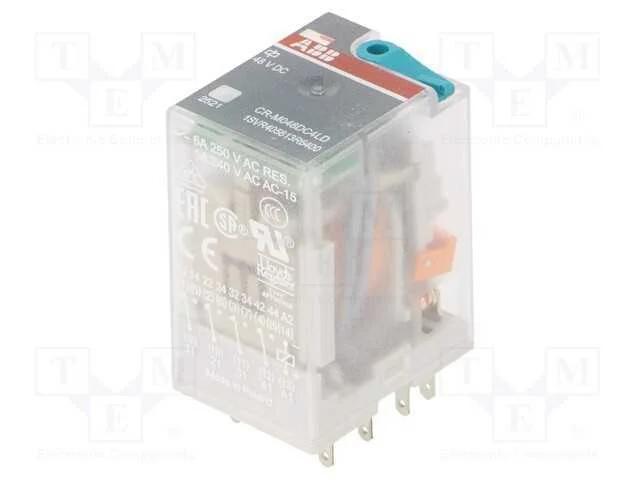 Rel&eacute;: Eletromagn&eacute;tico, 4pdt, Ubobina : 48vdc, Icontactos Max: 6a