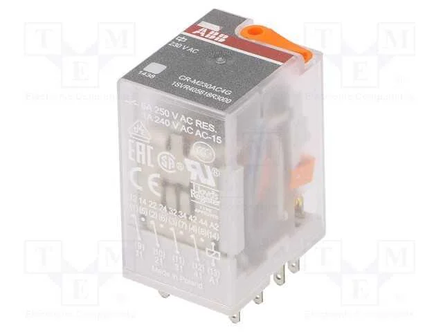 Rel&eacute;: Eletromagn&eacute;tico, 4pdt, Ubobina: 230vac, Icontactos Max: 6a