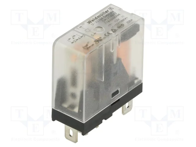 Rel&eacute;: Eletromagn&eacute;tico, Spdt, Ubobina : 12vdc, Icontactos Max: 10a