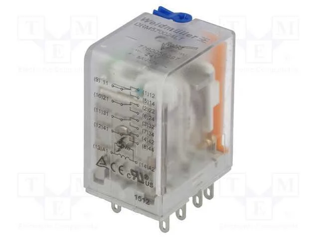 Rel&eacute;: Eletromagn&eacute;tico, 4pdt, Ubobina : 24vdc, Icontactos Max: 5a