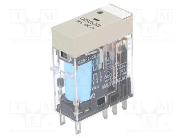 Rel&eacute;: Eletromagn&eacute;tico, Dpdt, Ubobina : 24vdc, Icontactos Max: 5a