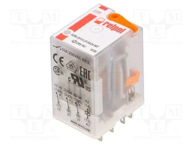Rel&eacute;: Eletromagn&eacute;tico, 3pdt, Ubobina: 24vac, Icontactos Max: 20a