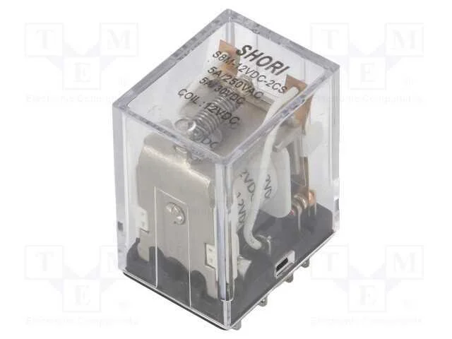 Rel&eacute;: Eletromagn&eacute;tico, Dpdt, Ubobina : 12vdc, Icontactos Max: 5a