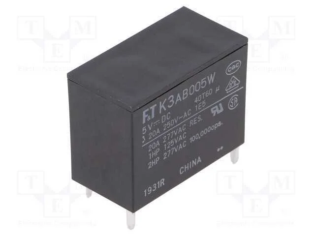 Rel&eacute;: Eletromagn&eacute;tico, Spst-No, Ubobina : 5vdc, 25a, S&eacute;rie: Ftr-K3