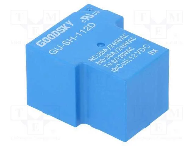 Rel&eacute;: Eletromagn&eacute;tico, Spdt, Ubobina : 12vdc, 30a, S&eacute;rie: Gu, Pcb