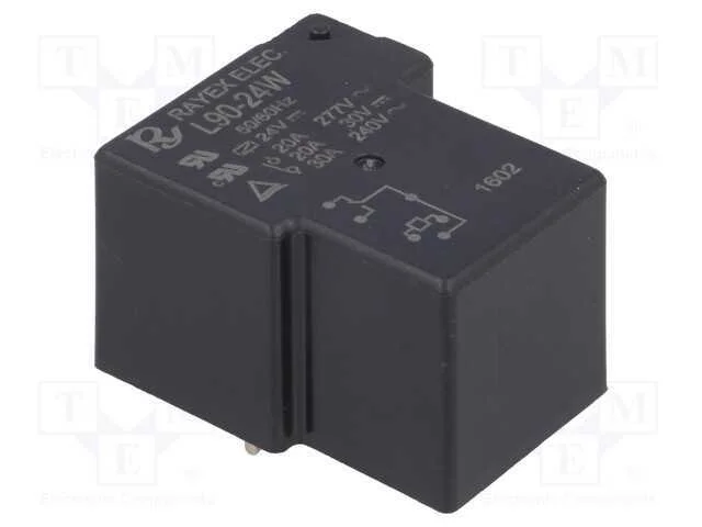 Rel&eacute;: Eletromagn&eacute;tico, Spdt, Ubobina : 24vdc, 30a, S&eacute;rie: L90, Pcb