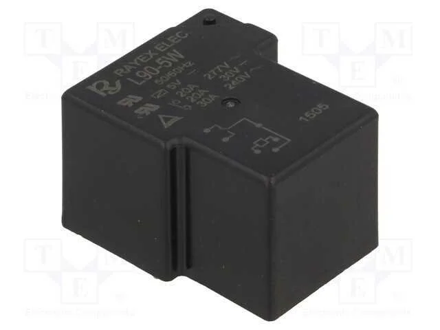 Rel&eacute;: Eletromagn&eacute;tico, Spdt, Ubobina : 5vdc, 30a, S&eacute;rie: L90, Pcb
