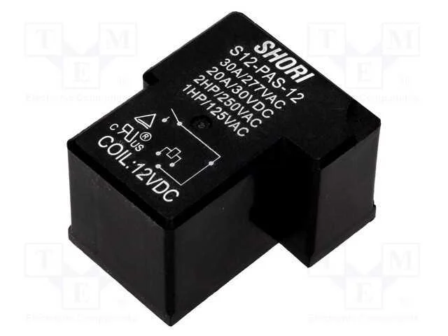 Rel&eacute;: Eletromagn&eacute;tico, Spst-No, Ubobina : 12vdc, S&eacute;rie: S12, Pcb