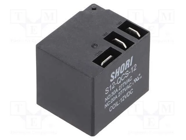 Rel&eacute;: Eletromagn&eacute;tico, Spdt, Ubobina : 12vdc, Icontactos Max: 20a