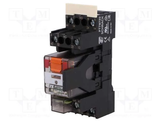 Rel&eacute;: de Interface, Dpdt, Ubobina: 24vac, 12a, 12a/250vac, S&eacute;rie: Pt