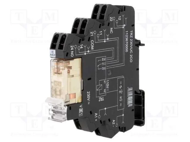 Rel&eacute;: de interface, DPDT, Ubobina : 230VDC, Ubobi.