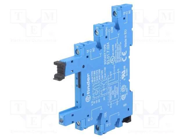 Base, Pin: 5, 6a, 250vac, para Trilho Din, Terminais de Parafuso